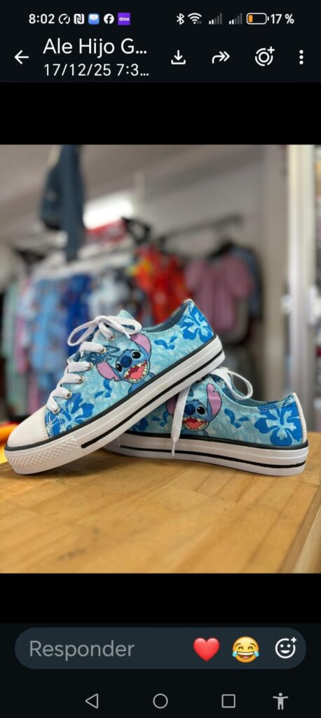Tenis de Mujer Stitch Azul con Cordones