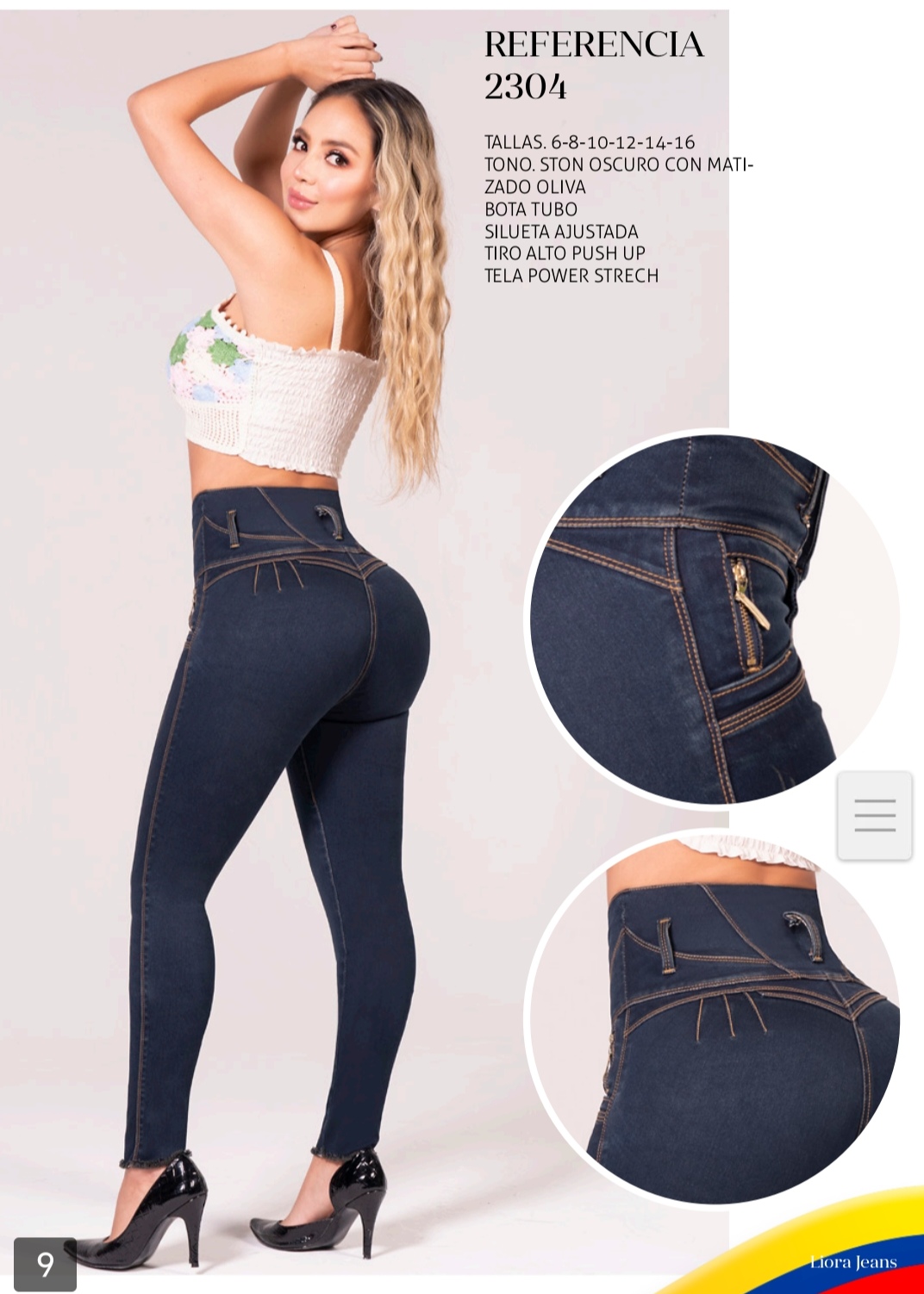 Jean de Mujer Azul Oscuro Push Up